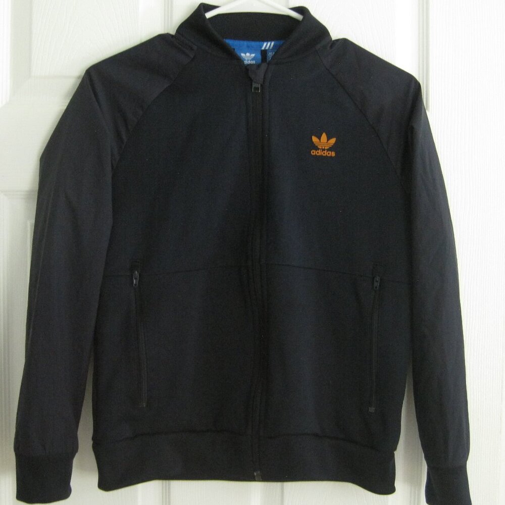 Adidas Full Zip Track Jacket Youth Size M Black Unisex